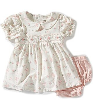 Angel Dear Baby Girls Bamboo Dainty Buds And Bows Dress - 3/6 Months | Dillard's