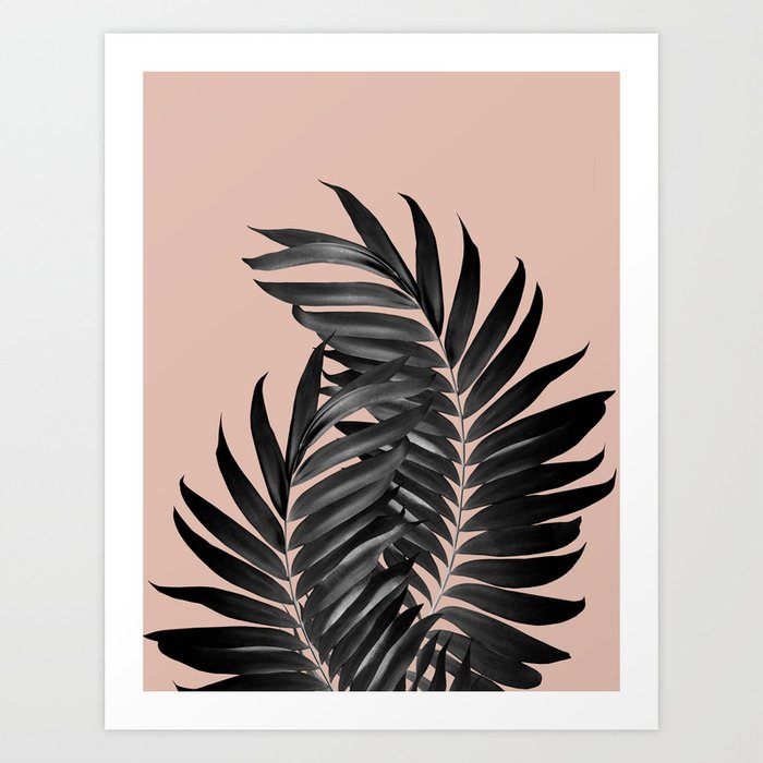 Palm Leaves Pale Terracotta Black Vibes #1 #tropical #decor #art #society6 Art Print by Anita's & Be | Society6