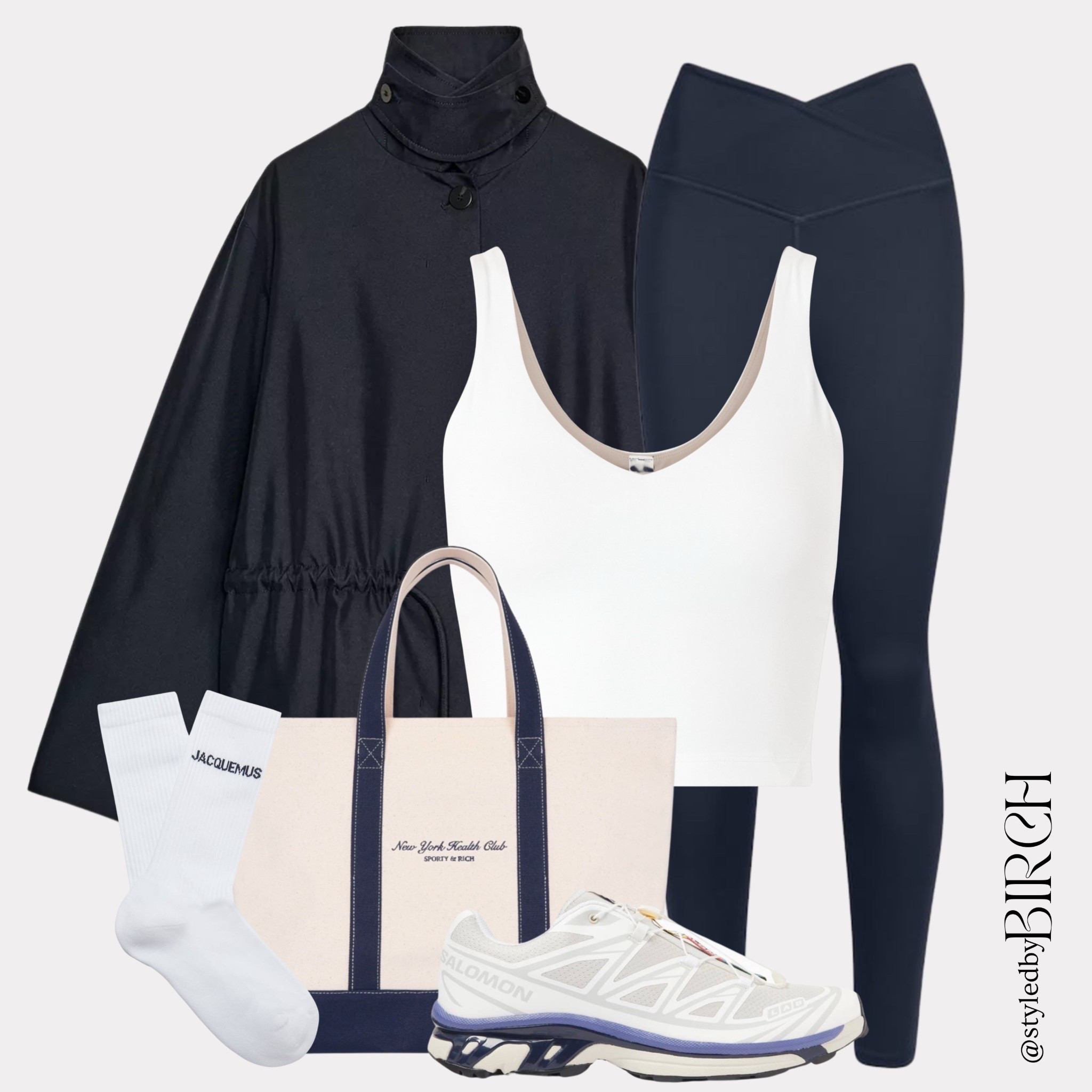 Clean, effortless and ready for whatever the day brings. Navy and cream is one of those combinations that always looks polished without even trying🤍

#outfitinspo #ootd #fashion #everydaystyle #casualchic 

Tags 🏷️
Navy leggings, cream scoop neck tank, navy lightweight jacket, white socks, Salomon trainers and a canvas tote

#LTKfitness #LTKspring #LTKshoes