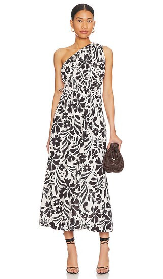 Lucila Midi Dress in Sidra Floral Print Ecru | Revolve Clothing (Global)