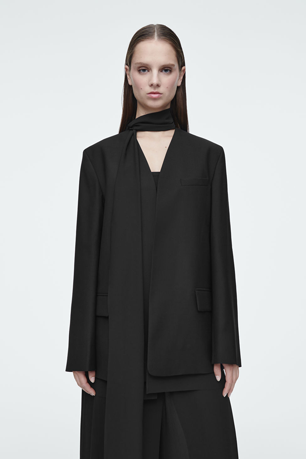 SCARF-DETAIL WOOL BLAZER | COS UK