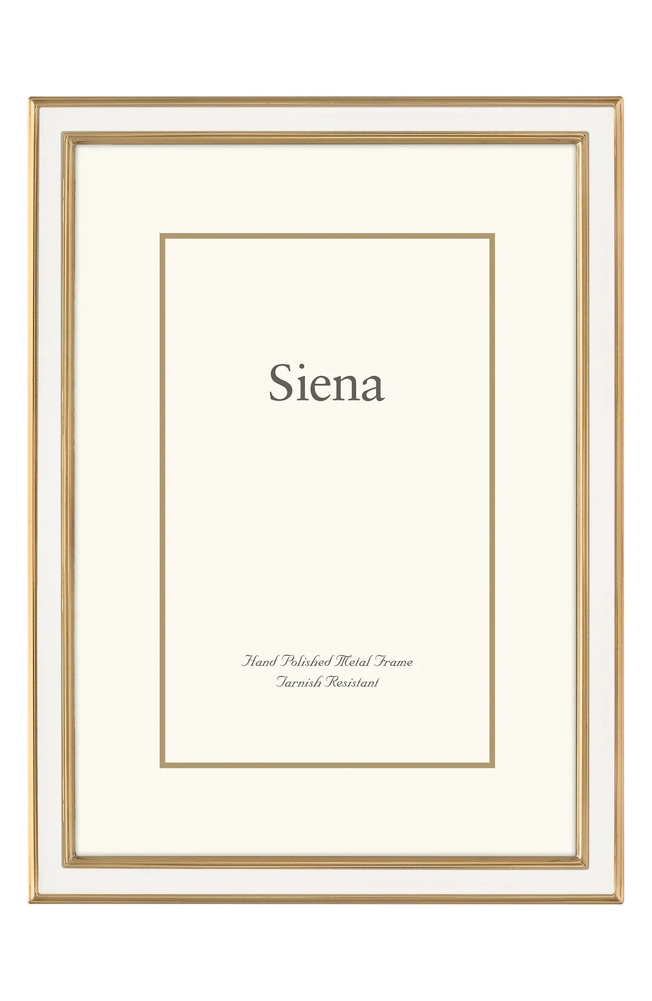 Siena Enamel & Goldtone Border Picture Frame in White/Gold at Nordstrom, Size 4X6 | Nordstrom
