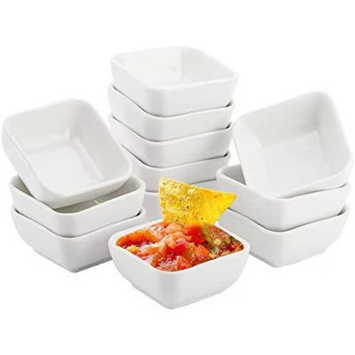 Aoibox 12 Pack Ceramic Dip Bowls Set - Condiment Server Dishes Mini Bowls for Sauce, Vinegar, Ketchup, BBQ and Party Dinner | Target