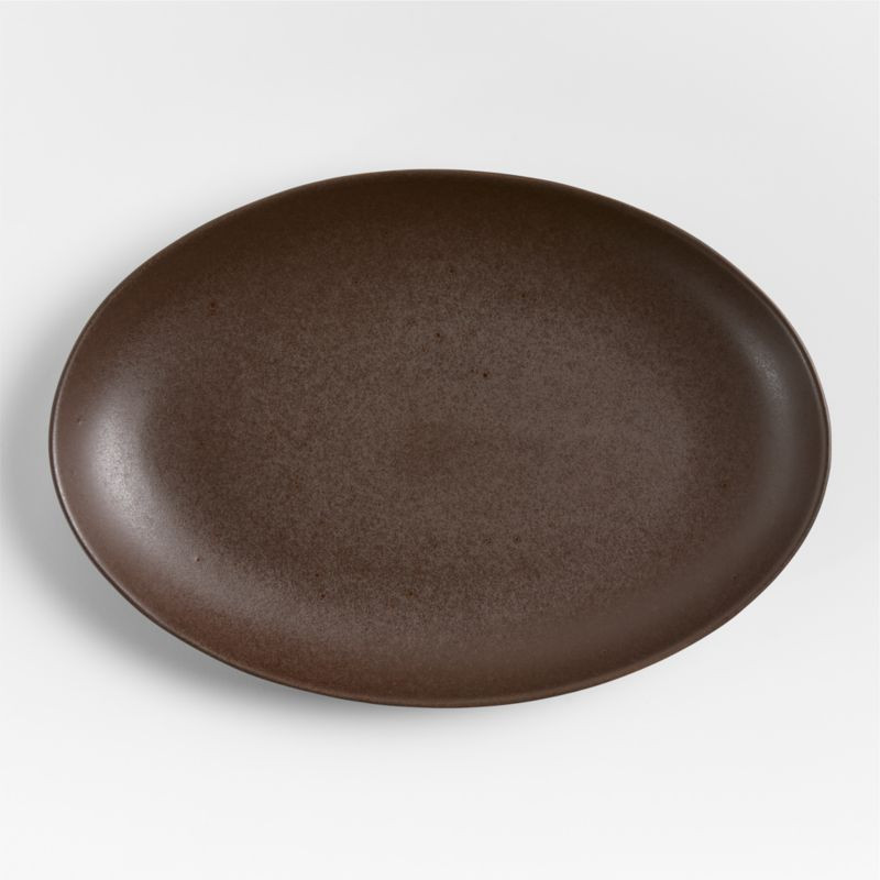 Craft Espresso Medium Stoneware Serving Platter + Reviews | Crate & Barrel | Crate & Barrel