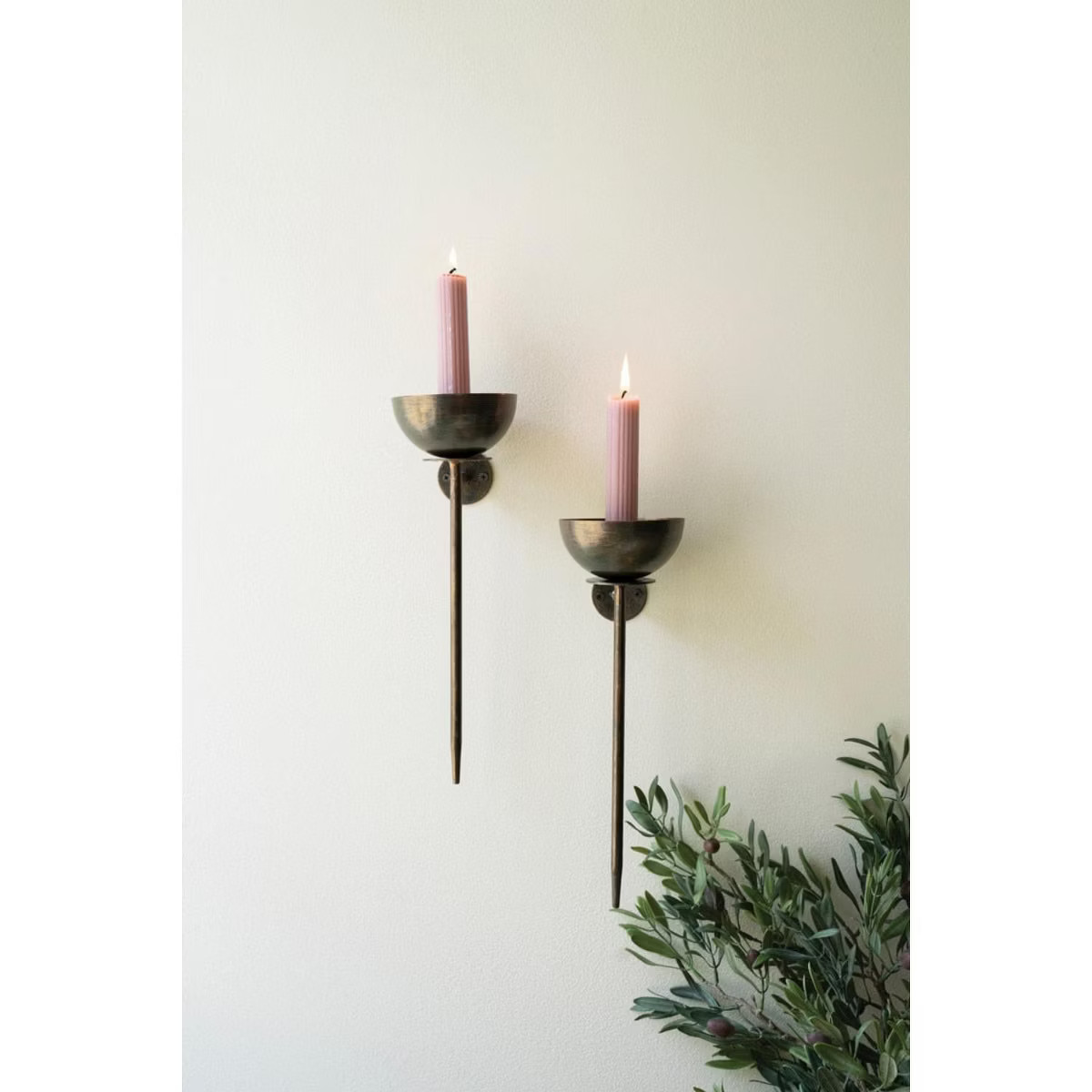 Decorative Metal Wall Candle Holders – Gunmetal Finish Set of Two by Kalalou | Target