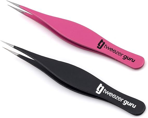 Tweezer Guru Pointed Tweezers - Sharp Precision Needle Nose Tip, Best Tweezers for Eyebrows and I... | Amazon (US)