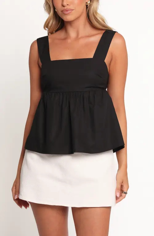 Petal & Pup Chatham Cotton Babydoll Tank in Black at Nordstrom, Size X-Small | Nordstrom