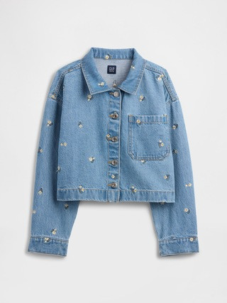 Kids Relaxed Embroidered Denim Jacket | Gap Factory