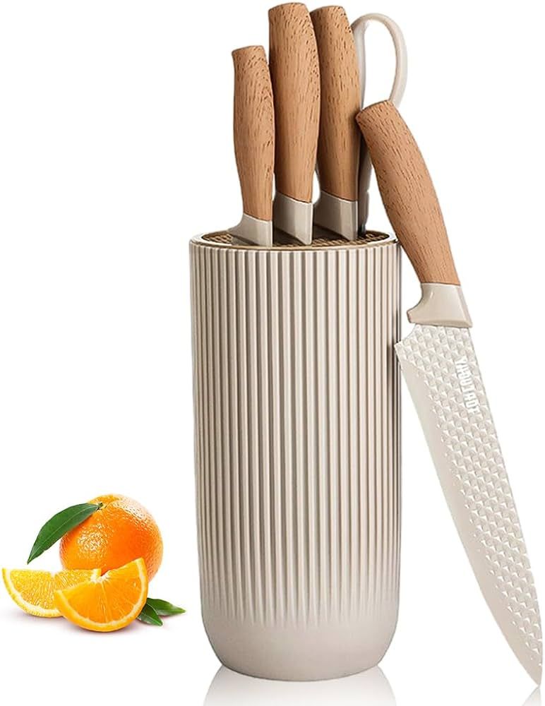 Kitchen Knife Set, Professional Stainless Steel Knives Set for Kitchen with Universal Knife Block... | Amazon (US)