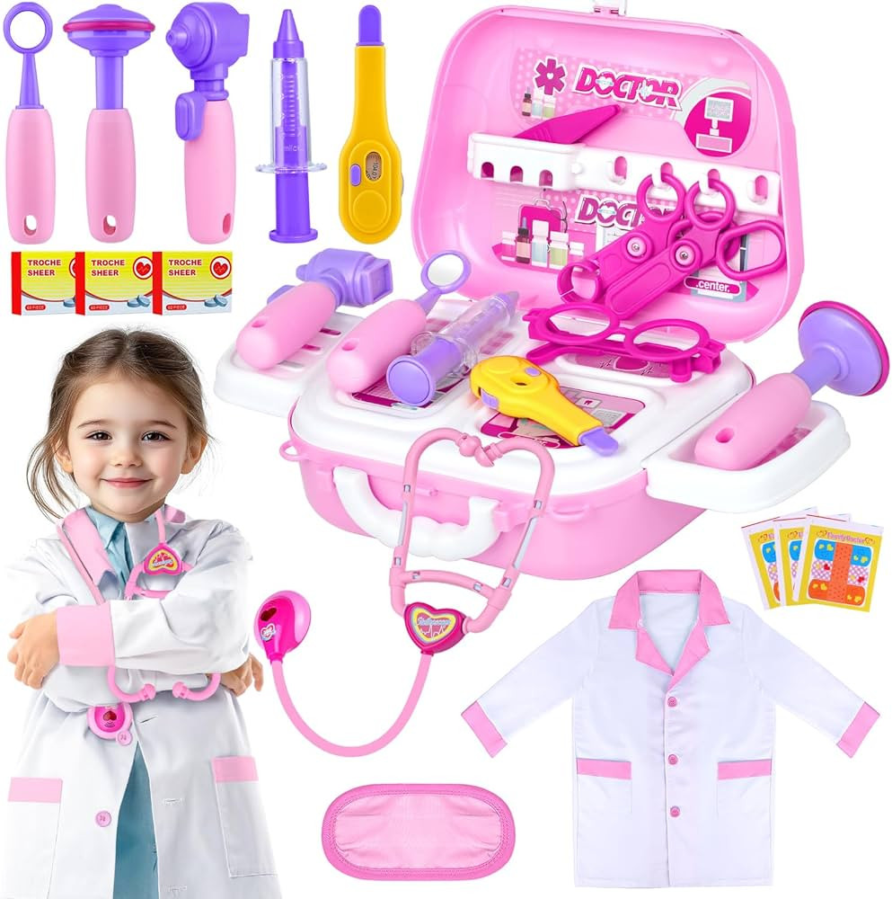 GINMIC Kids Doctor Play Kit, 22 Pieces Pretend Play Doctor Set with Halloween Role Play Doctor Co... | Amazon (US)