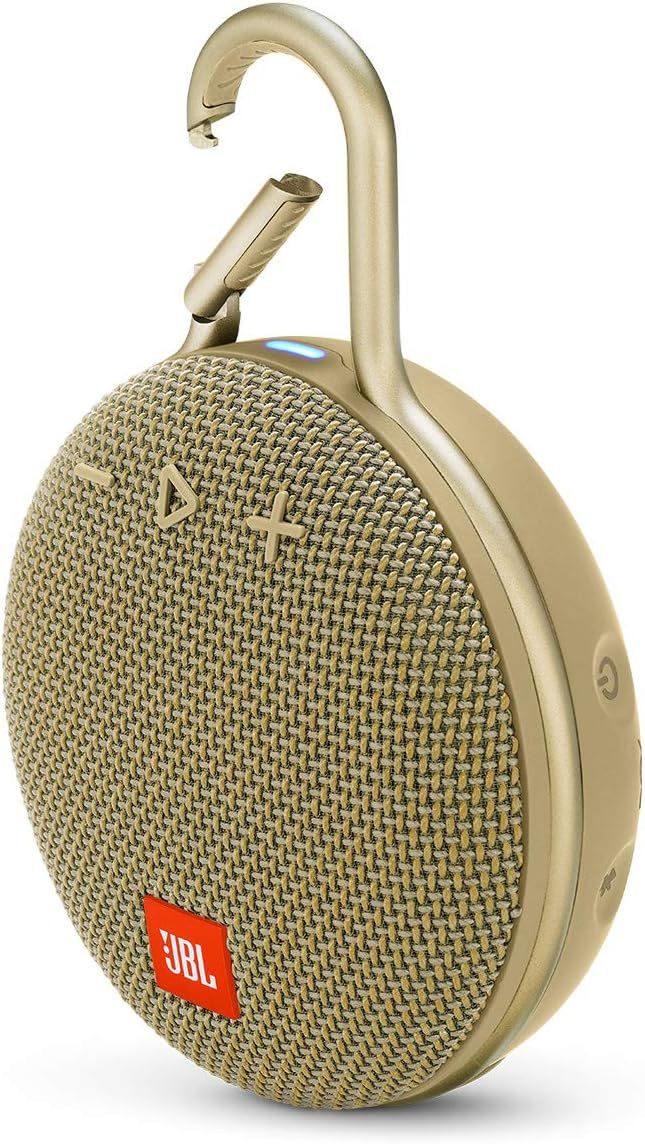 JBL CLIP 3 - Waterproof Portable Bluetooth Speaker - Sand, 6.5 x 4.3 x 2.2 | Amazon (US)
