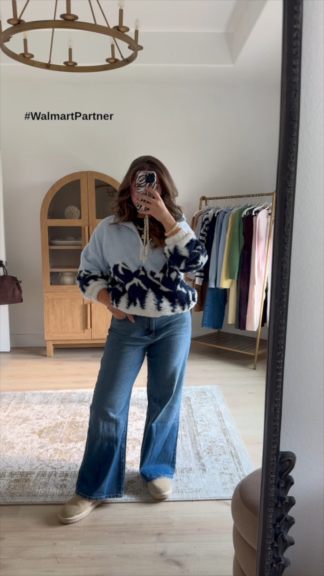 #walmartpartner they just brought back their $10.98 pullovers! They won’t last long! I’m wearing the mountain one in a size large & the blue pattern in a size medium. I preferred the large but they both work 💕 #walmartfashion @walmartfashion 

#LTKSeasonal #LTKOver40