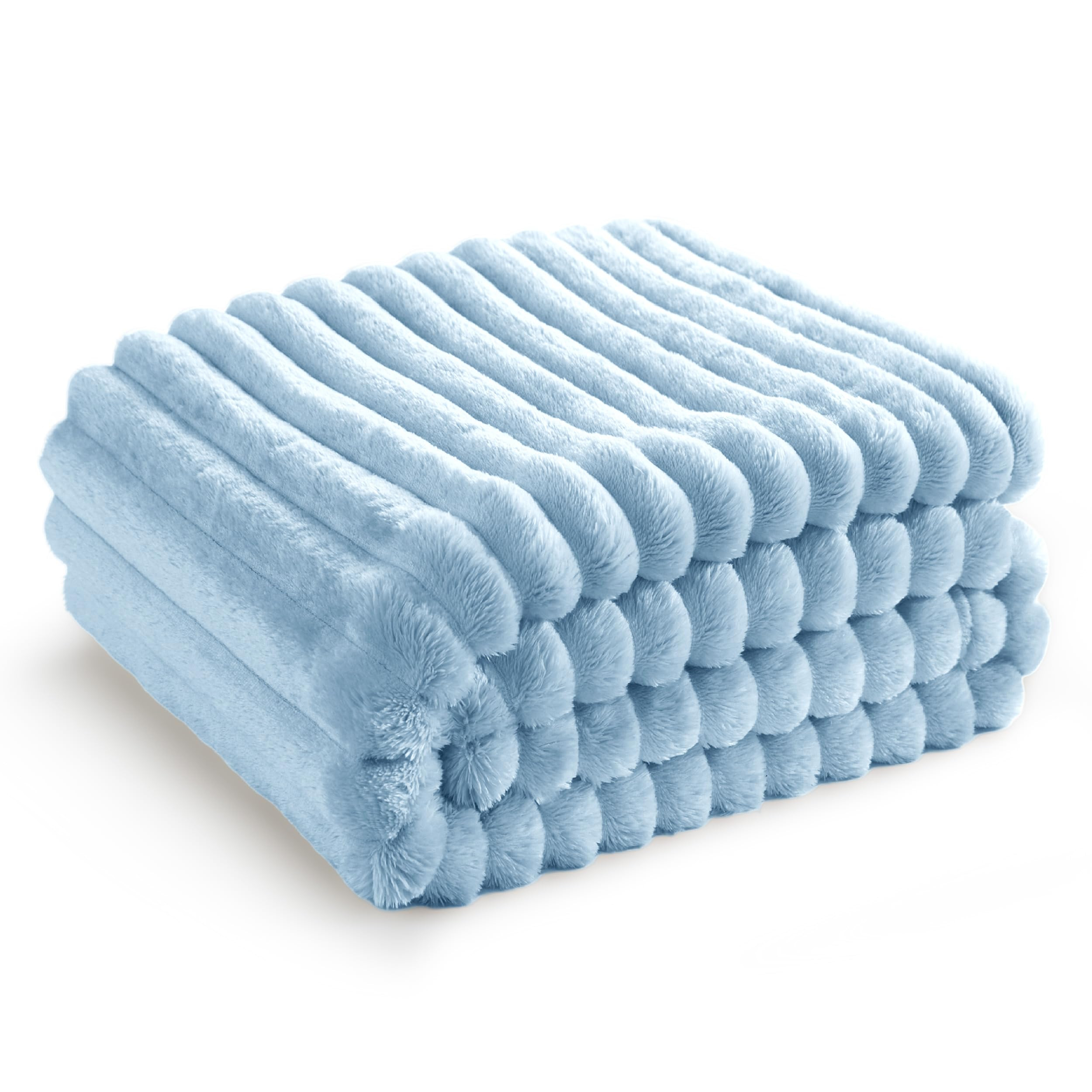 Bedsure Blue Fleece Blanket for Couch - GentleSoft Cozy Soft Blankets for Women, Cute Small Throw... | Amazon (US)
