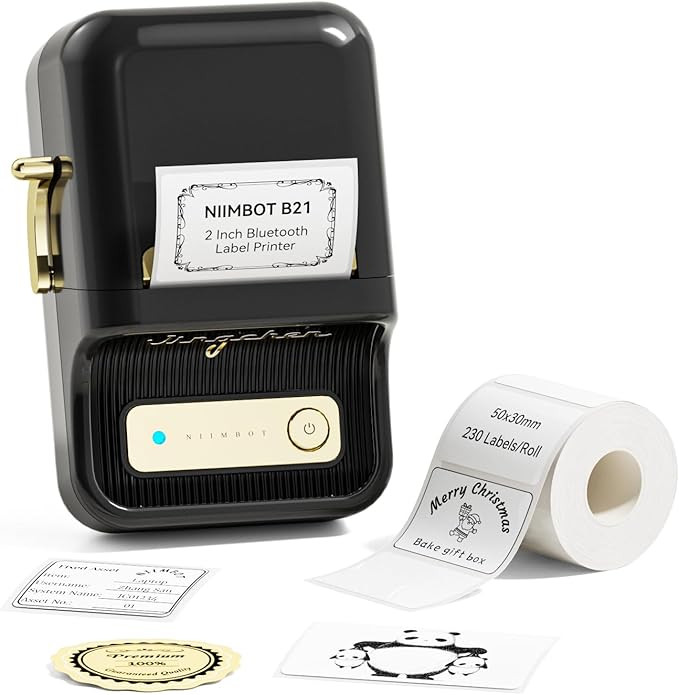NIIMBOT B21 Label Maker Machine with Tape 2Inch Portable Sticker Printer Thermal Labeler for Jar ... | Amazon (US)