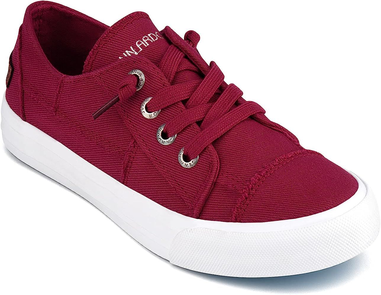 JENN ARDOR Slip On Canvas Shoes for Women Low Top Fashion Sneakers Comfortable Walking Flats | Amazon (US)