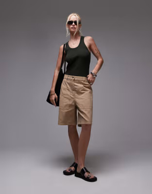 ARKET cotton utility bermuda shorts in beige | ASOS (Global)