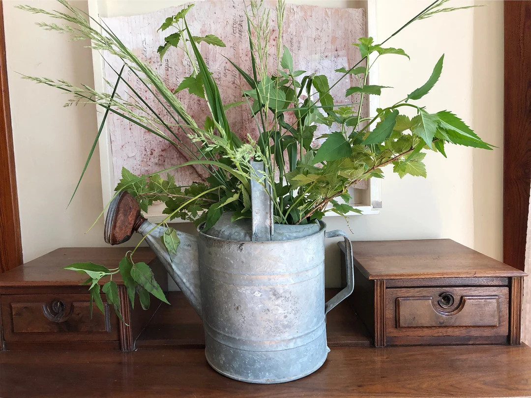 Antique Galvanized Steel Garden Watering Can, circa 1930s-40s | Etsy (US)