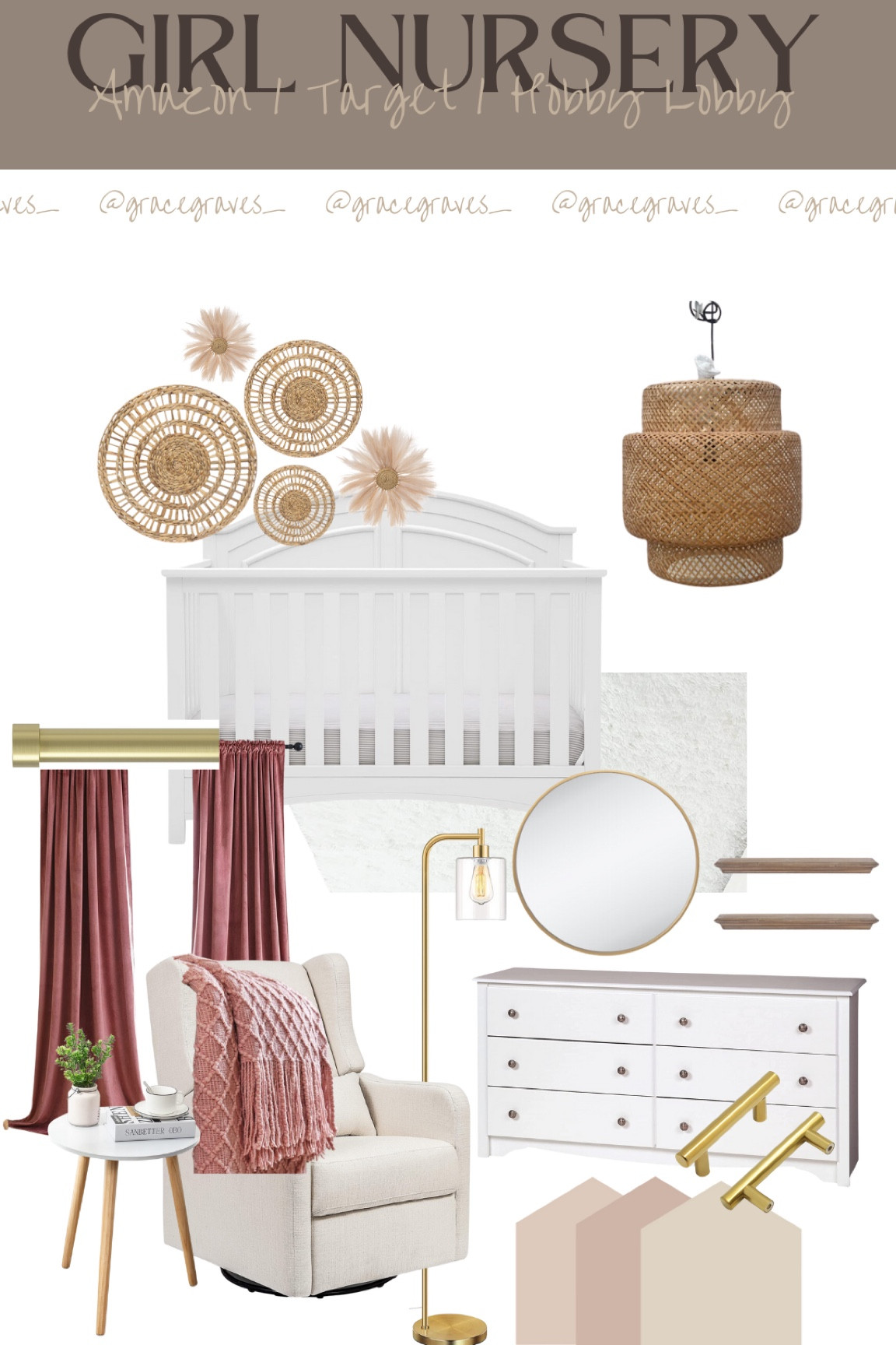 baby girl nursery from Amazon 
