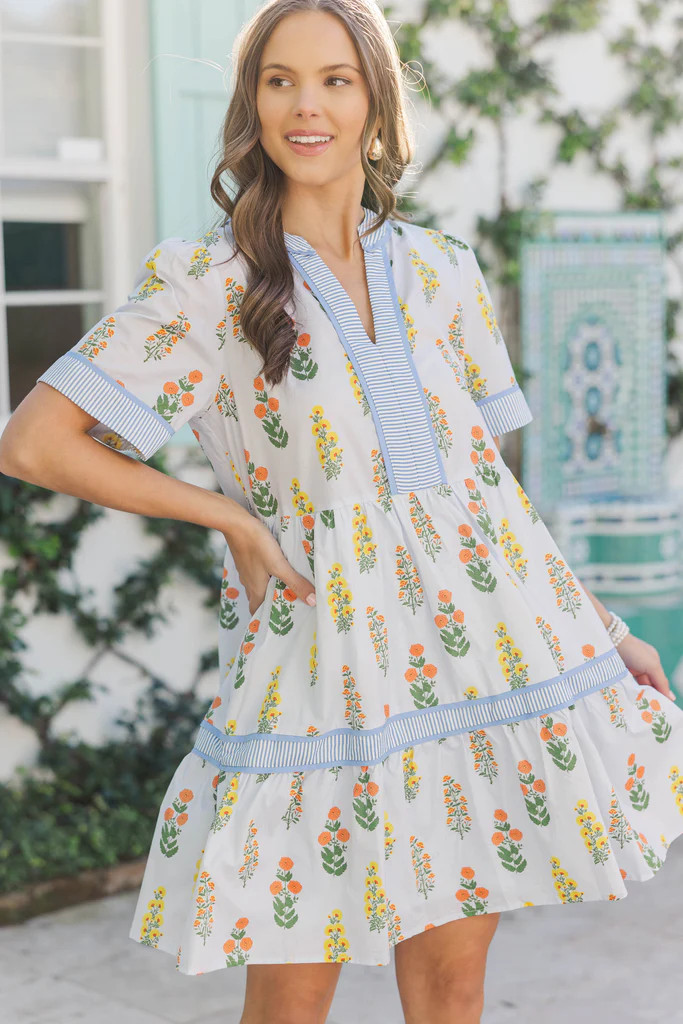 No Brainer Light Blue Medallion Dress | The Mint Julep Boutique