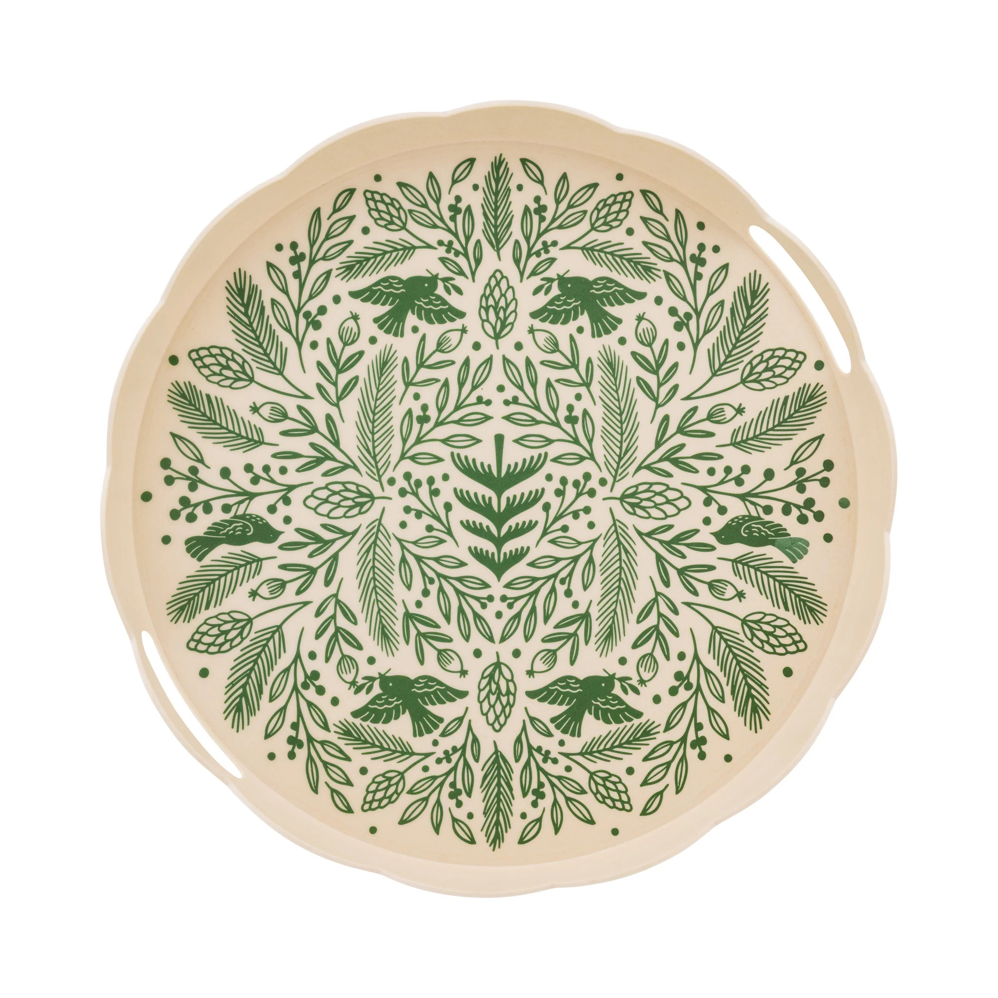 Woodland Christmas Bamboo Tray - Round | My Mind's Eye