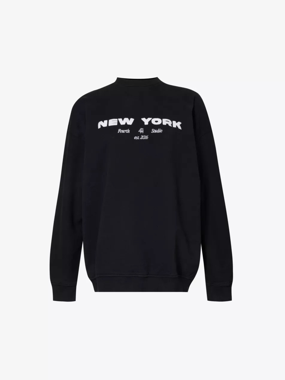 Asha logo-embroidered cotton-jersey sweatshirt | Selfridges