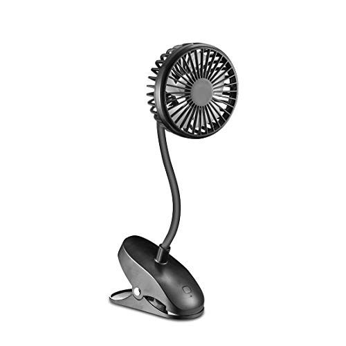 PRAVETTE USB Stroller Fan Clip on,Flexible Bendable Mini Personal Desk Electric Fans with 2000mAh Re | Amazon (US)