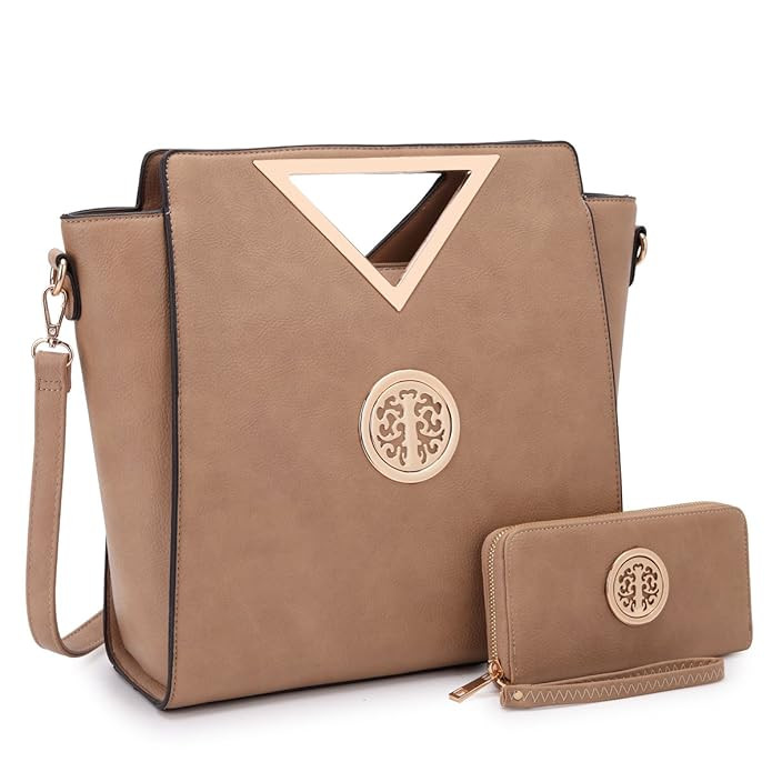 Dasein Women Handbag Cut Out Triangle Top Handle Bag Large Tote Bag Fashion Work Satchel Purse | Amazon (US)