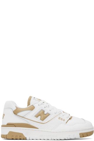 White & Tan 550 Sneakers | SSENSE