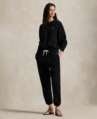 Women's Fleece Crew Neck Sweatshirt & Drawstring Sweatpants | Macy's