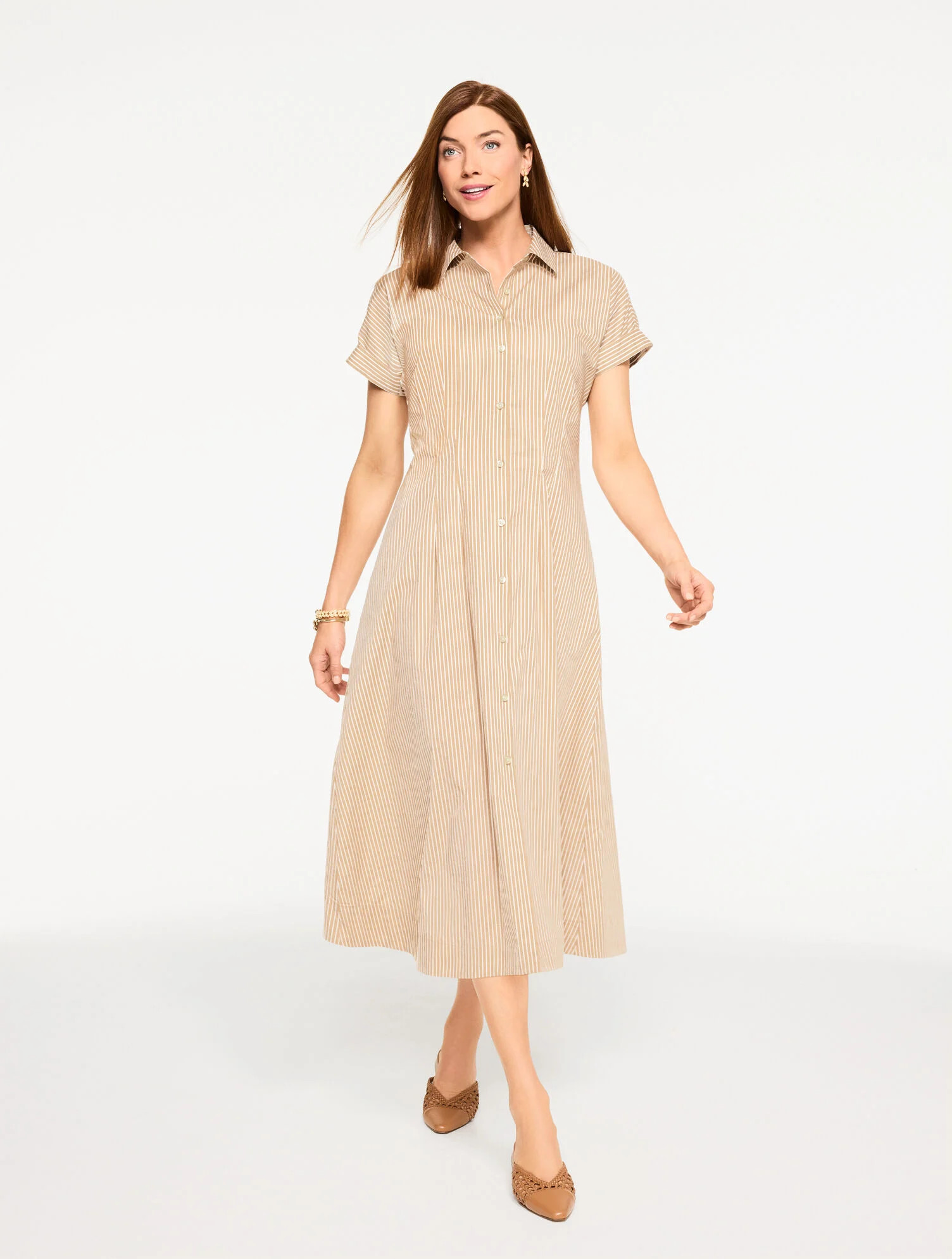 Modern Poplin Shirtdress - Willow Stripe | Talbots