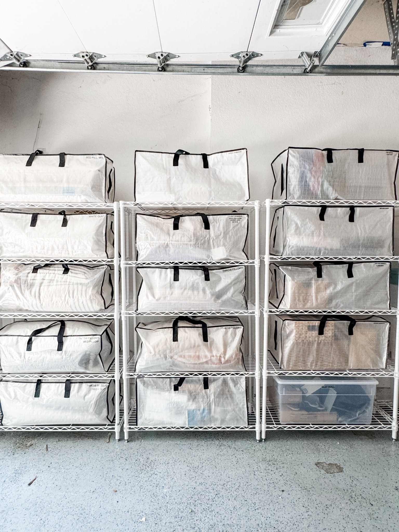 These shelves and zippered bags are a great idea for garage organizing! 

#LTKFamily #LTKHome