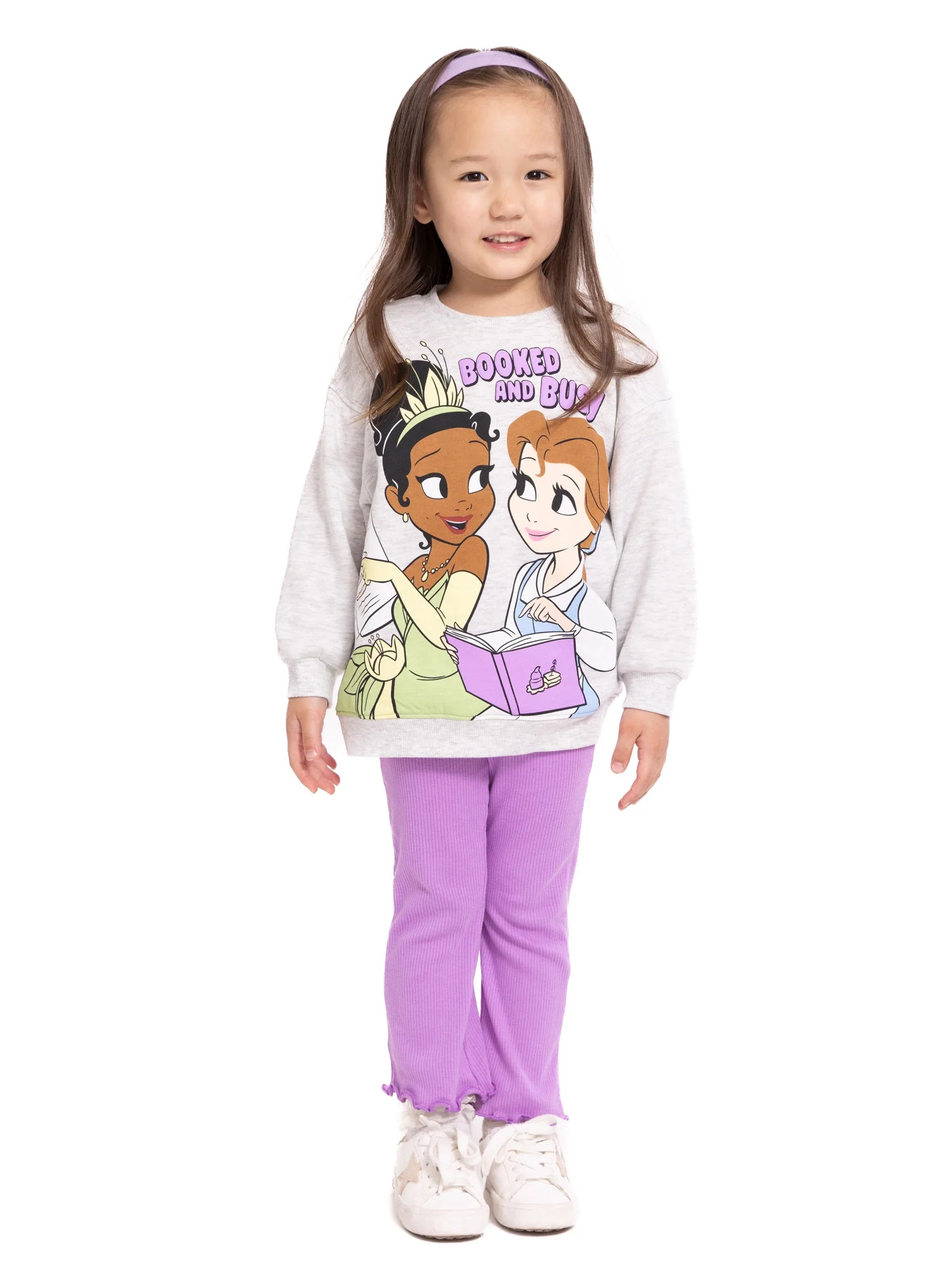Disney Princess Toddler Girls Graphic Sweatshirt and Flare Leggings Set, 2-Piece, Sizes 12M-5T | Walmart (US)