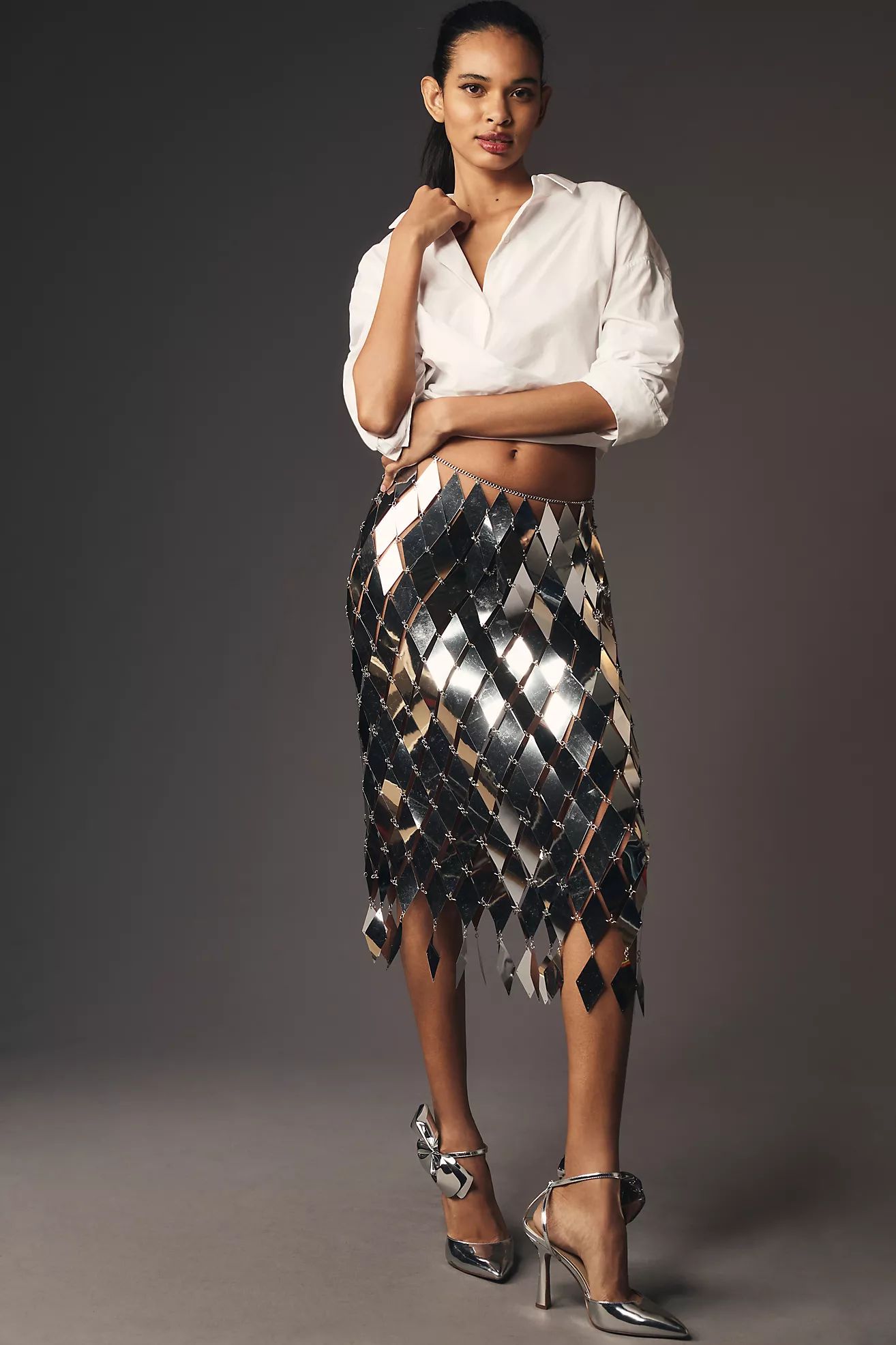 Maeve Diamond Paillette Midi Skirt | Anthropologie (US)