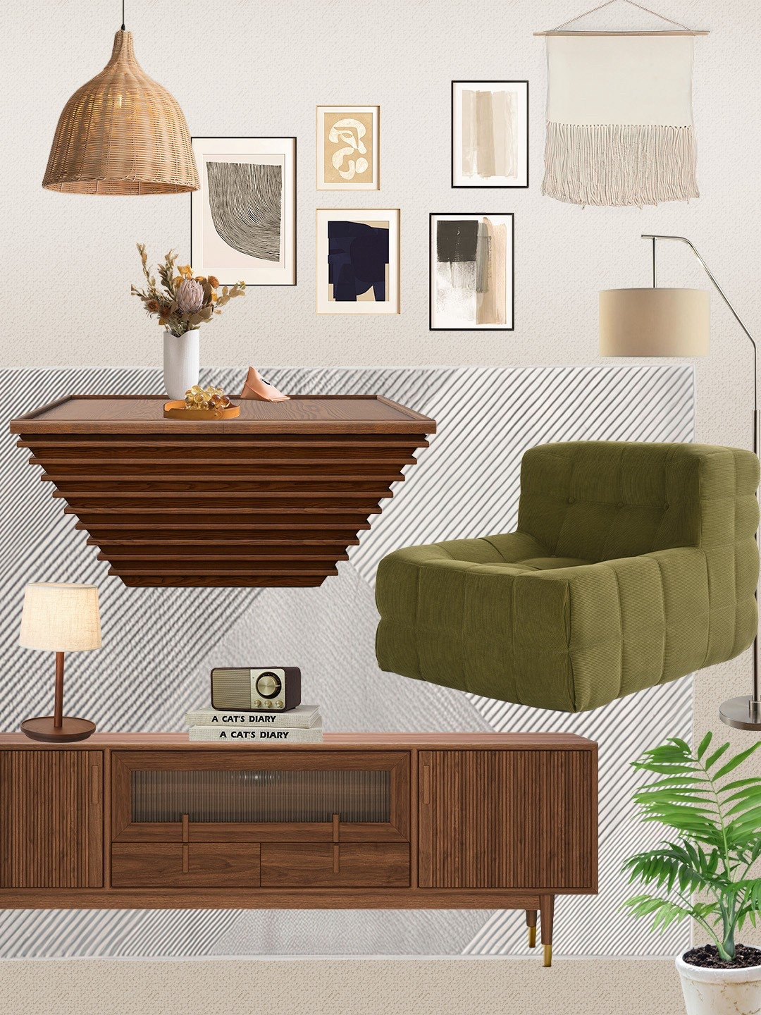 Earthy textures. Sculptural forms. Cozy cool BY HERNEST✨
This space mixes organic shapes and layered neutrals with a bold pop of olive for a look that feels effortlessly lived-in and elevated.

#LTKHome