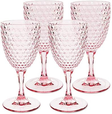 BELLAFORTE - Shatterproof Tritan Wine Glass Pink, 12oz, set of 4, Laguna Beach Drinking Glasses -... | Amazon (US)