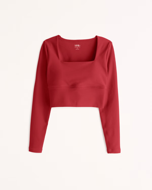 YPB sculptLUX Long-Sleeve Slim Squareneck Top | Abercrombie & Fitch (US)