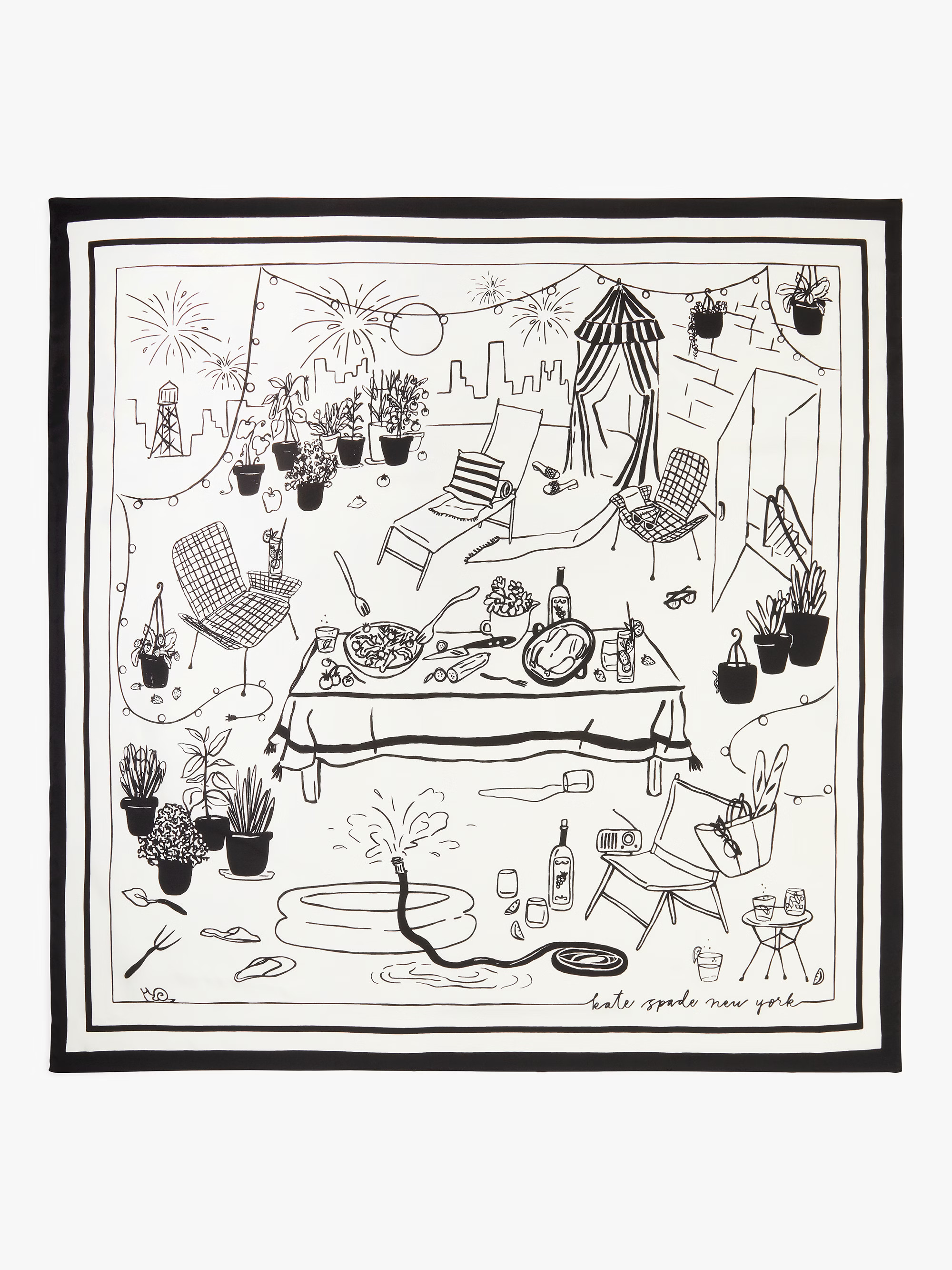 summer party scene silk square scarf | Kate Spade (US)