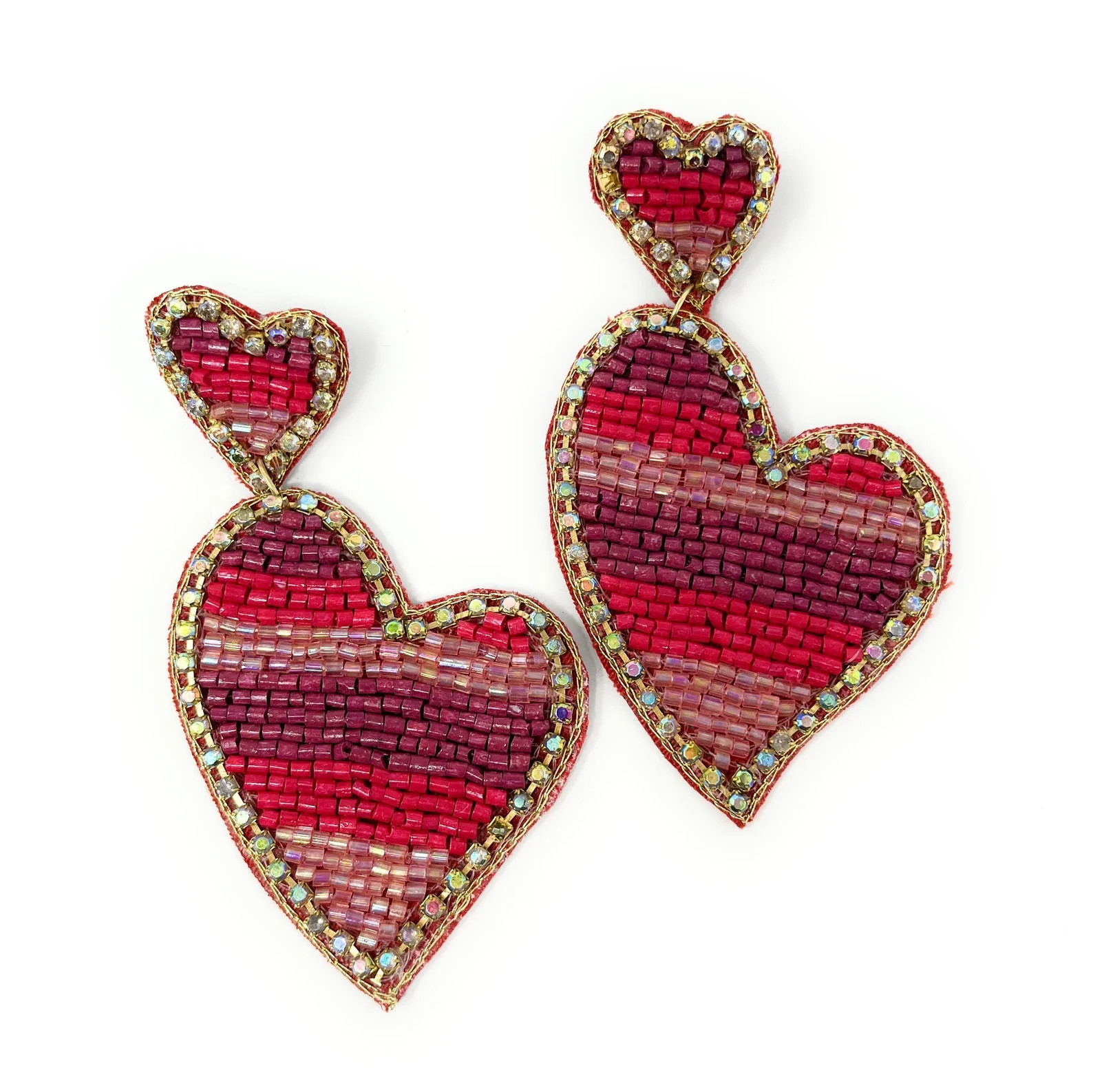 Valentines Beaded Earrings Red Heart Earrings Hearts - Etsy | Etsy (US)