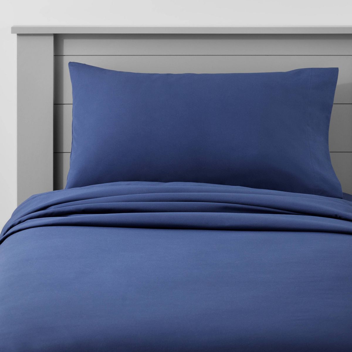 Full Solid Cotton Kids' Sheet Set Navy - Pillowfort™ | Target