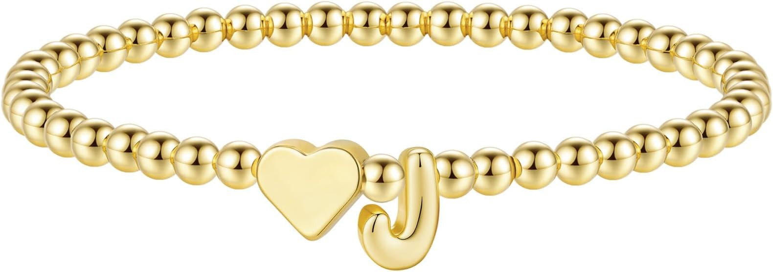 M MOOHAM Heart Initial Bracelet for Women - Dainty Gold Beaded Bracelets for Women Trendy Charm L... | Amazon (US)