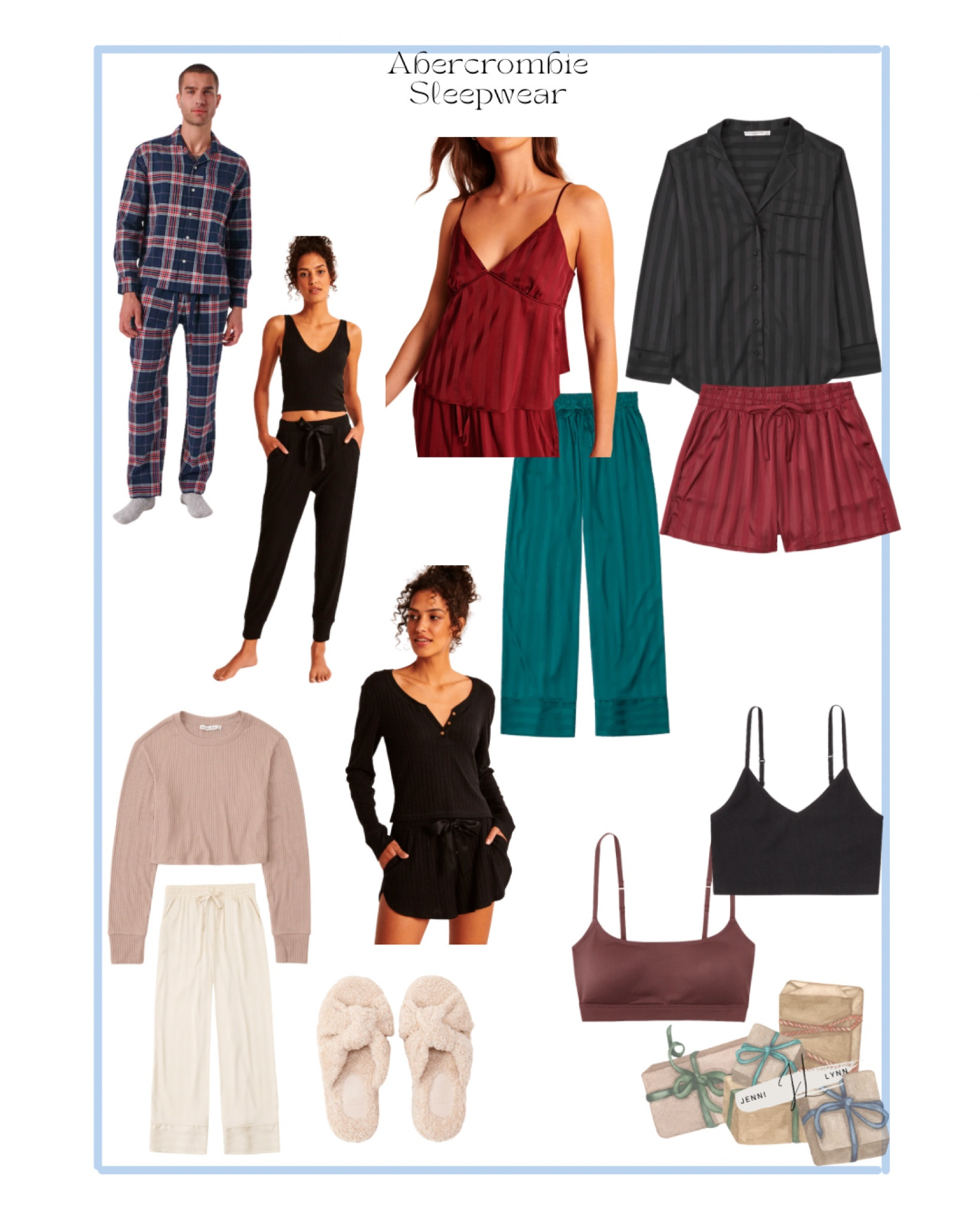 Abercrombie sleepwear; flannel pajama sets; satin pajamas; lounge wear; 

#LTKGiftGuide #LTKxAF #LTKsalealert
