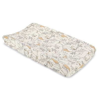 Crane Baby Cotton Quilted Change Pad Cover - Ezra Woodland | Target