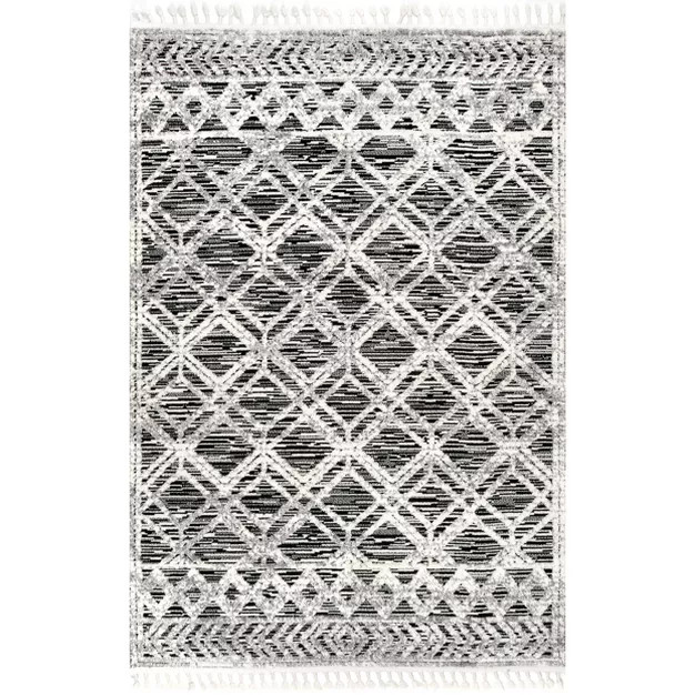 nuLOOM Ansley Shaggy Lattice Tassel Area Rug | Target