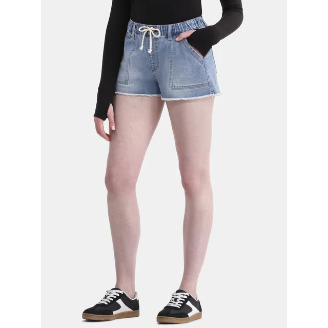 No Boundaries Drawstring Utility Shorts with Porkchop Pockets, 2" Inseam, Women's - Walmart.com | Walmart (US)