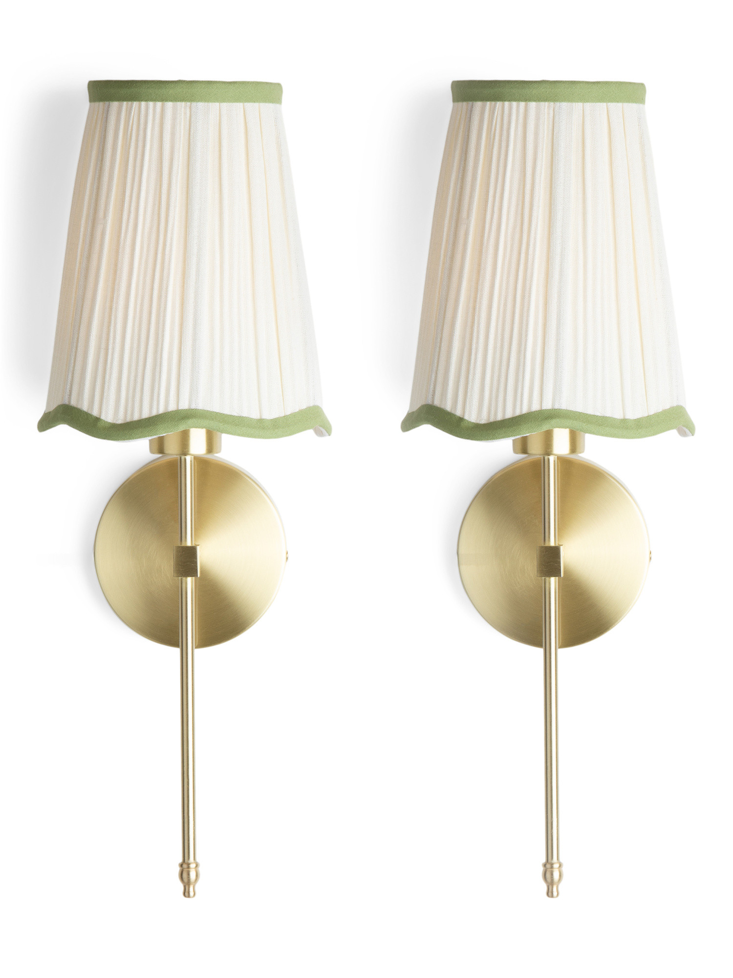 2pk 20in Pleated Scalloped Shade Metal Pole Sconces | TJ Maxx