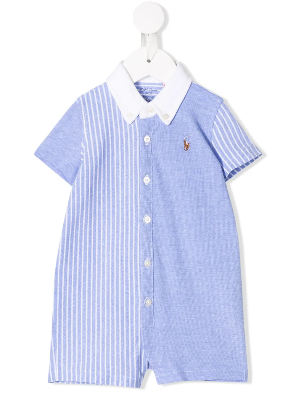 POLO RALPH LAUREN KIDS embroidered logo romper - Blue | Farfetch Global