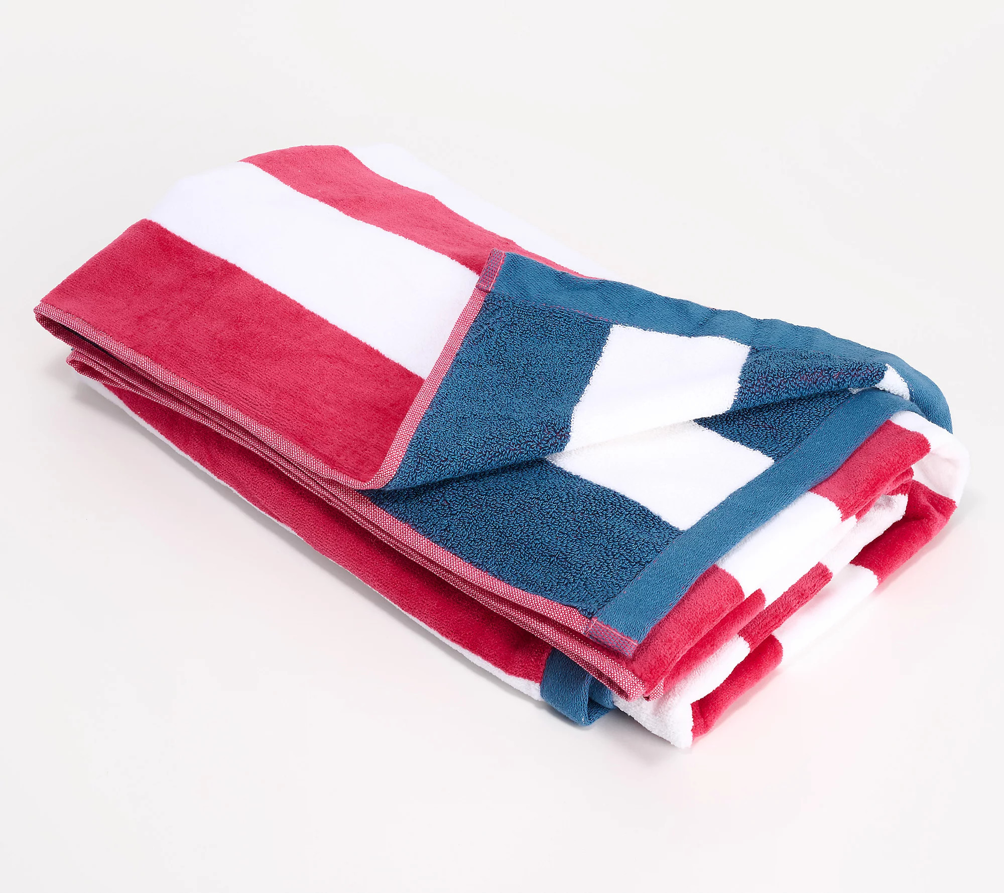 Home Reflections Reversible Cabana Stripe Beach Towel | QVC