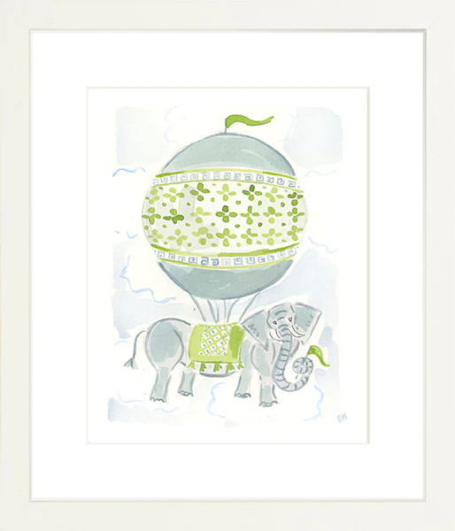 The "Hot Air Balloon Menagerie Elephant" Fine Art Print | Evelyn Henson