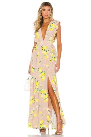 MAJORELLE Sweet Pea Dress in Tan Lemon from Revolve.com | Revolve Clothing (Global)