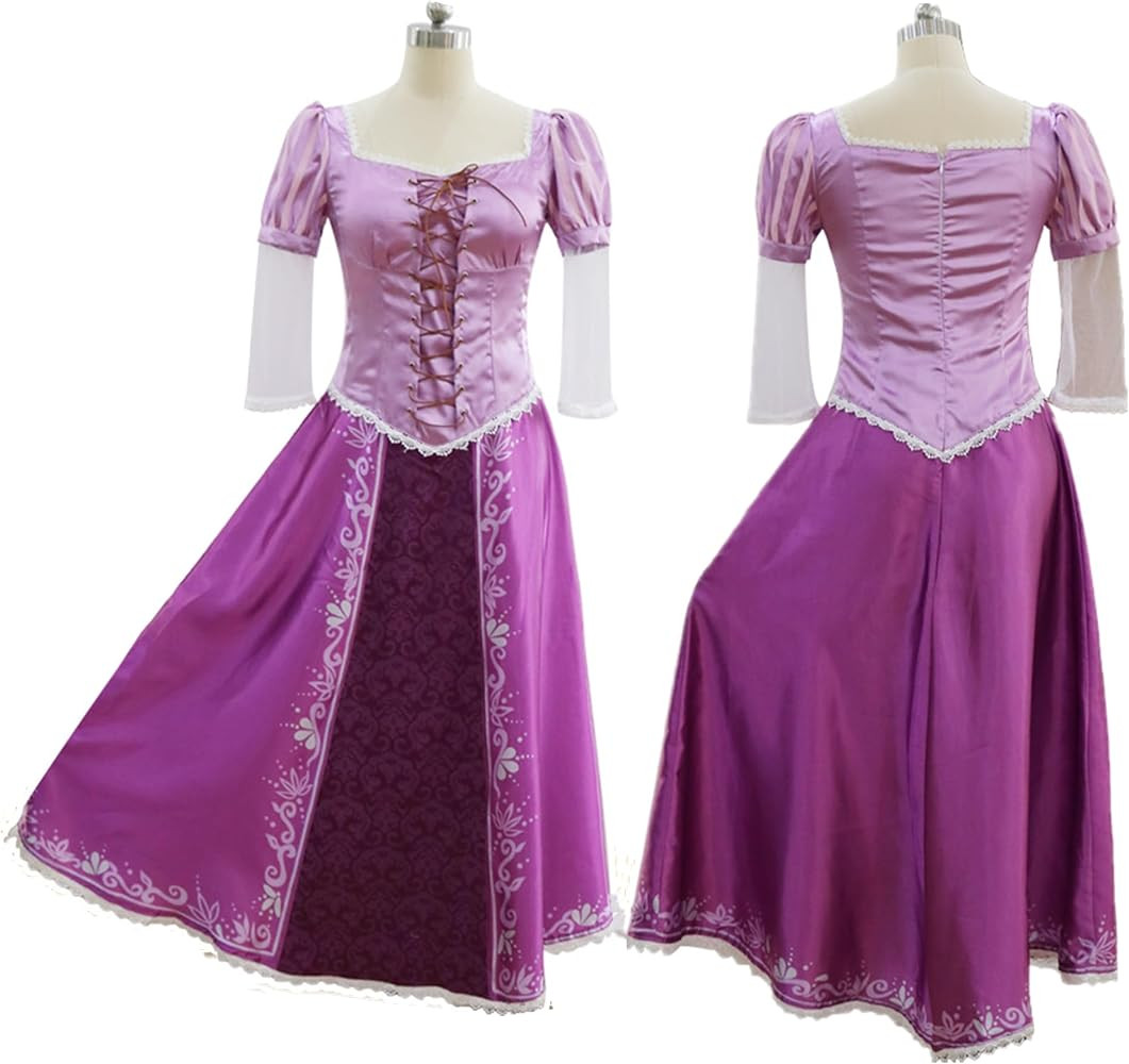 FLOWERBB Women Long Hair Purple Princess Printing Cosplay Costume Adult Fancy Dress | Amazon (UK)